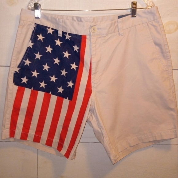 Bonobos Khaki American Flag Shorts. Men's size 36 - Picture 1 of 3